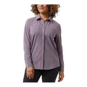 NWT,32 Degrees Women's Lavender Button-Down,Soft Fleece Button-Up Shirt size XXL